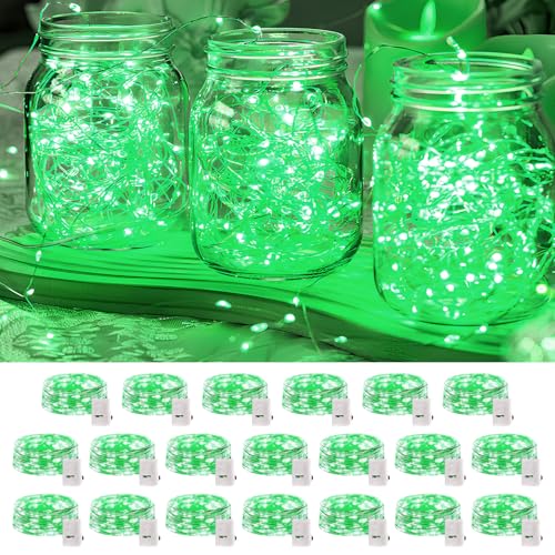 20 Pack LED Fairy Lights Battery Operated (20 Pack-Green)