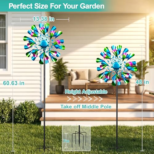 Solar Wind Spinner Outdoor Metal (Peacock Green)