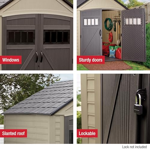 Resin Outdoor Storage Shed (7'x7' / Light Brown)