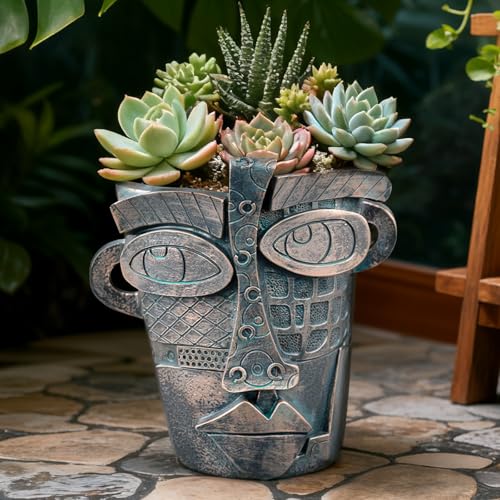 Large Flower Pots Colorful Face Planters Head Planter