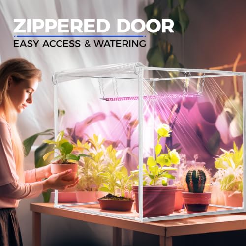 CX60 Indoor Greenhouse with Grow Light 40W Full Spectrum 23x23x23IN (3 Spectrum-CX60 / 23x23x23IN w/ Tent)