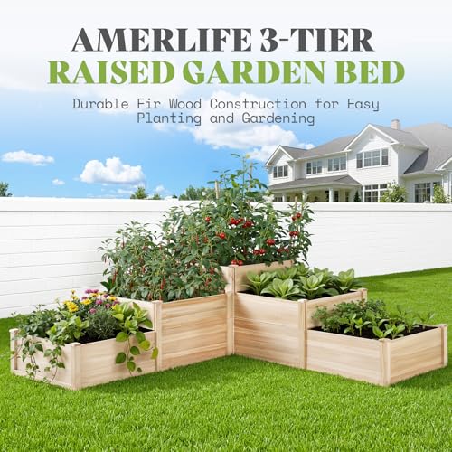 3 Tier Raised Garden Bed (7.7 x 7.5 x 2.36 FT)
