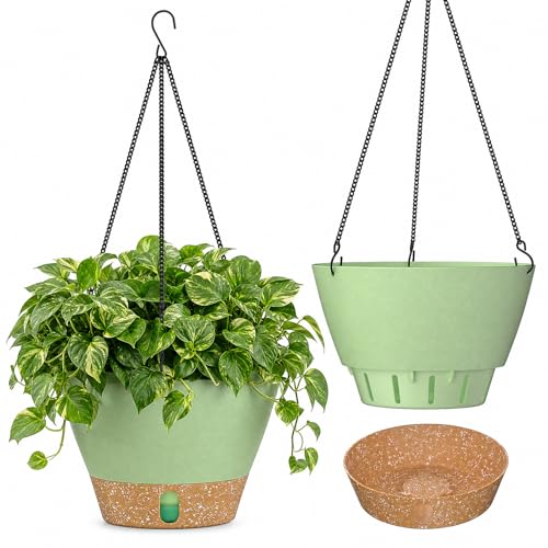 2 Pack 8 Inch Hanging Baskets for Plants Outdoor Indoor (72 Count)