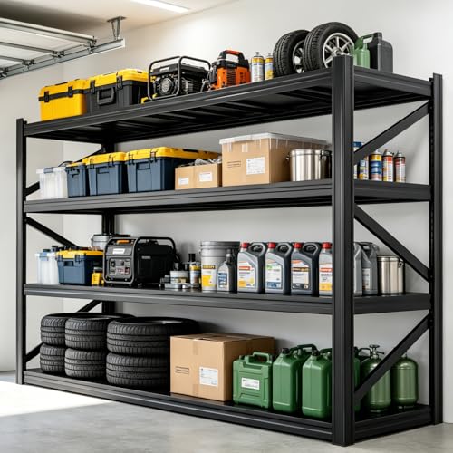4 Tier Heavy Duty Garage Shelving (4T 71" W × 24" D × 71" H)