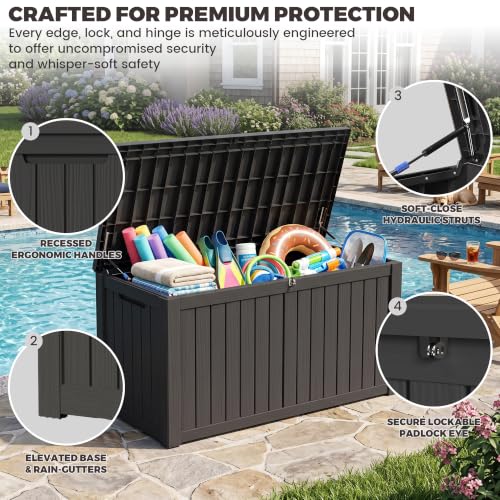 Outdoor Storage Box (Black / 180 Gallon 3.1 XL)