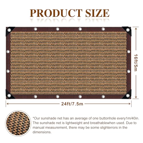 Shade Cloth for Garden (16×24FT / Shade 80%)