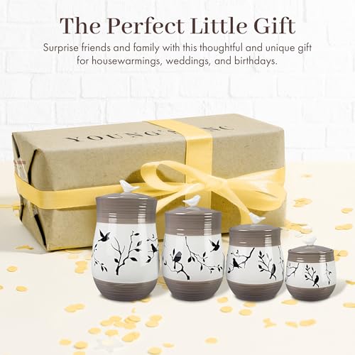 4 Pcs Set Casual Provincial Ceramic Canisters (4 Count)