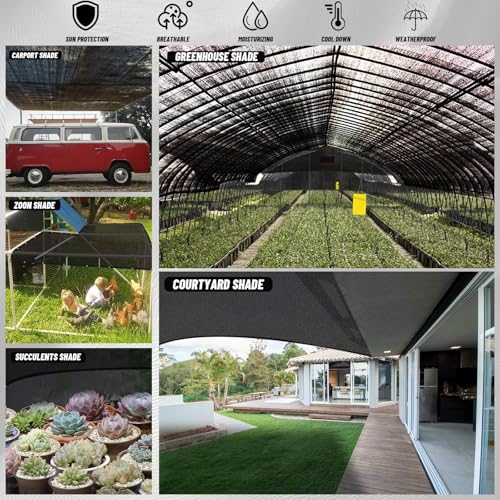 Sun Shade Cloth with Grommets for Garden (14FTx20FT / 55% Shade-Black)