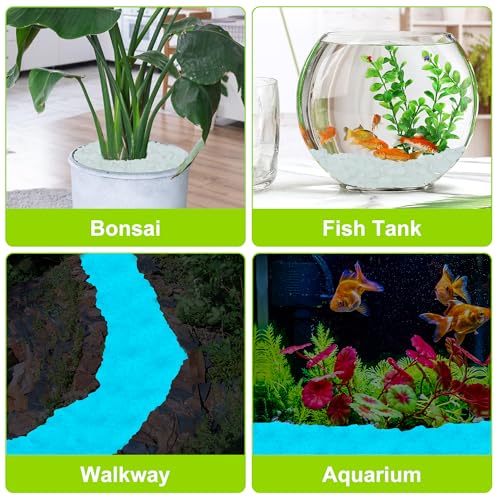 6000pcs 5 8mm White Luminous Stones Glow in The Dark Garden Pebbles Stones Glow in The Dark Rocks Outdoor Glow Pebbles Aquarium Rocks for Garden Path Walkway Yard Fish Tank Plant Pots (6000 Count)