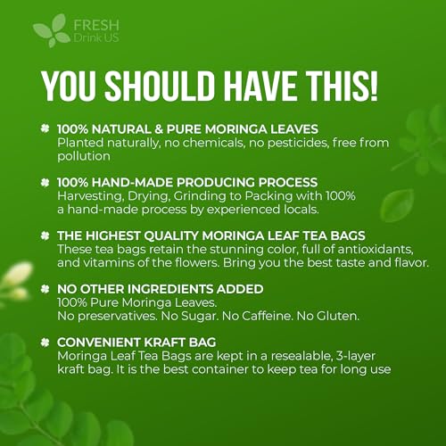 Premium 75 Moringa Tea Bags (75 Teabags)