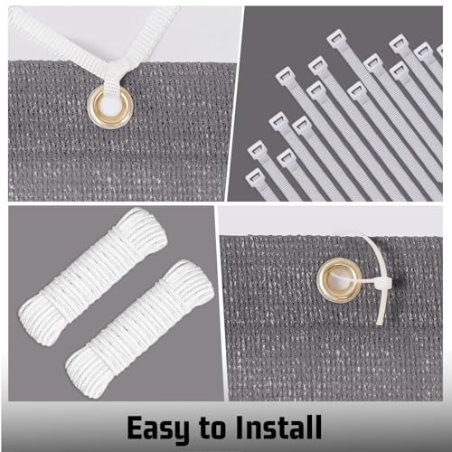 Shade Cloth 13x19 FT Sun Shade (13' x 19' custom size / Dark Grey)
