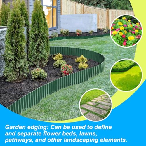 Corrugated Metal Garden Edging 10" x 20Ft (Green)