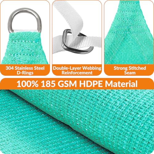 24'X27' Sun Shade Sail Turquoise Curved Square Customizable (Turquoise / 24'X27' custom)
