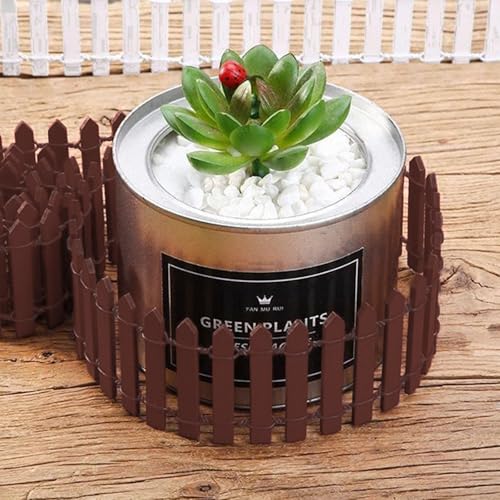 35 Inches Mini Fairy Garden Fence DIY Small Wood Decorative Picket Fence Micro Landscape Miniature Ornaments for Dollhouse (2 Count)
