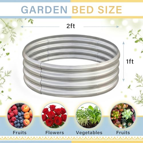 2 Pack 2×2×1ft Galvanized Raised Garden Bed (2 Count)