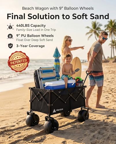 Beach Wagon with Balloon Wheels (Black / 9" Balloon Wheels)