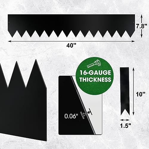 Garden 6 Pack 8“ H. Galvanized Steel Landscape Edging w (6-Pack 8"x40" / Black)