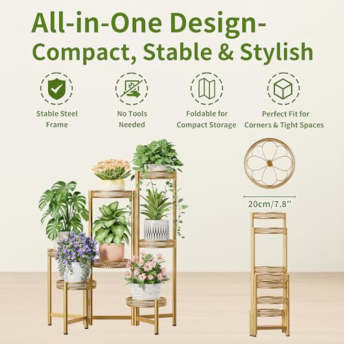 Plant Stand Indoor (GoldFlower / 7-tiers)