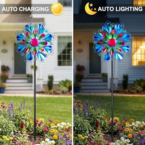Solar Wind Spinner Outdoor Metal (Peacock Blue)