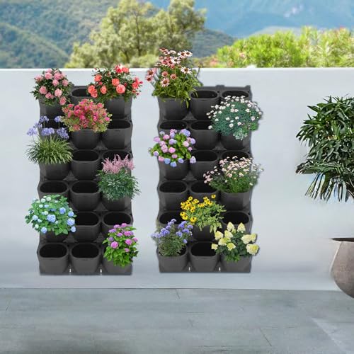 Vertical Wall Planter with 36 Pots (Black / 36 Pots)