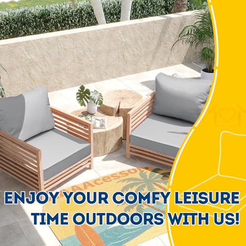 Outdoor Chair Cushions (Gray / 22"x24"x5" / 22"x19")