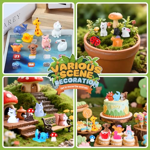 160PCS Mini Resin Animals (Multicolored 160pcs Resin Animals)