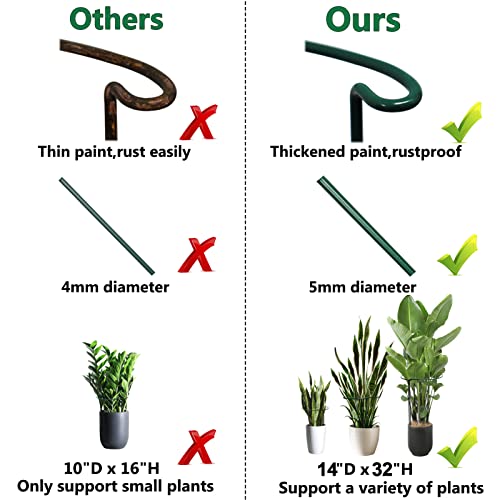 14" Dx32 H Plant Supports Stakes for Large Heavy Plants (14"Dx32"H-10PCS)