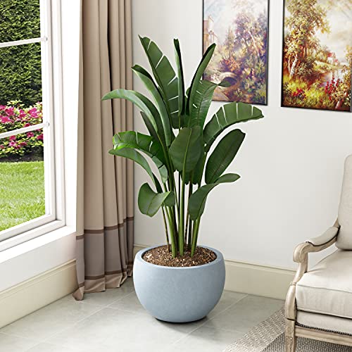 Large Round Bowl Blue Gray Concrete Planter 20" Dia (Gray / 19.9" d)