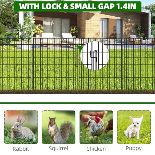 10 Panels Garden Fencing Animal Barrier with Lock (9570 sq inches)