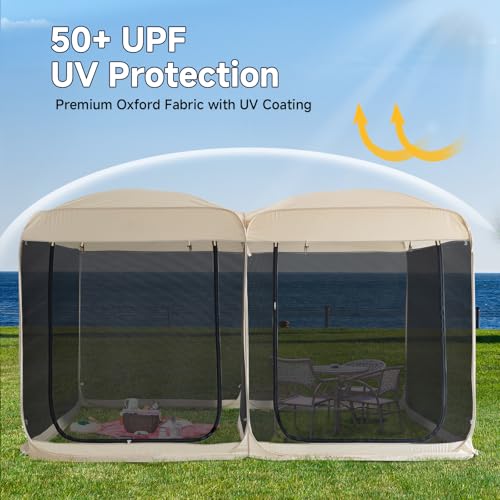 Screen House Room 2024 Upgraded 2 in 1 Screen Tent PoP Up Gazebo® with Mesh Mosquito Netting