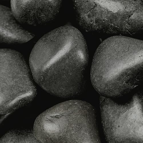 Black Pebbles 0.8 x 1.2in. Polished Decorative Stone Pebble Bag (35200 Ounce)
