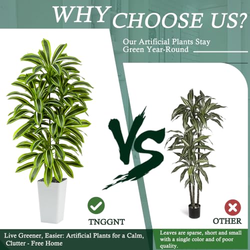 Artificial Dracaena Tree (Light Green – White Pot / 5FT)