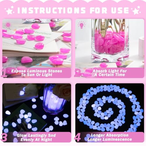 150 PCS Glow in The Dark Rocks (Purple/150 pcs / 2.5x2x0.5cm)