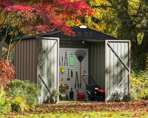 8x6FT Outdoor Storage Shed (8x6 / Brown)