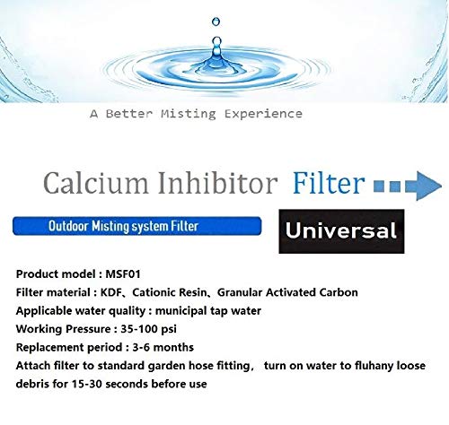 Misting System Calcium Inhibitor Filter Mister Water Filter (1 pc)