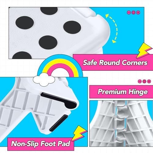 Folding Step Stool 13 inch 2 Pack (White / 13 Inch-2 Pack)