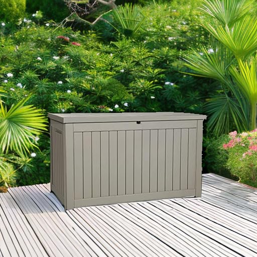 XXL 230 Gallon Large Outdoor Storage Deck Box for Patio Furniture (Taupe / 230 Gallon)