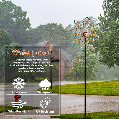 Large Metal Wind Spinners Outdoor (Ribbon-shaped Pinwheel)