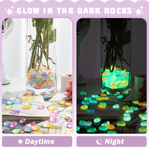 350 PCS Glow in The Dark Rocks (Starlight/350 pcs / 2.5x2x0.5cm)