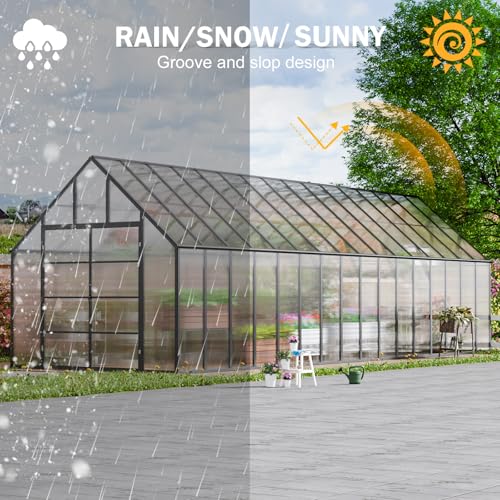32x10x10 FT Polycarbonate Greenhouse for Outdoors w