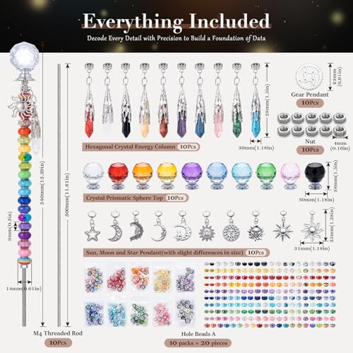 260Pcs DIY Beaded Garden Stakes (Crystal)