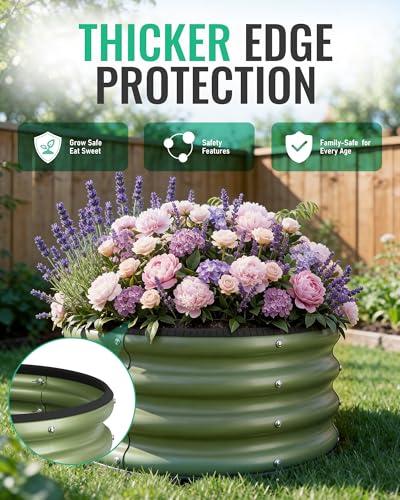 Round Raised Garden Bed Set (Green)