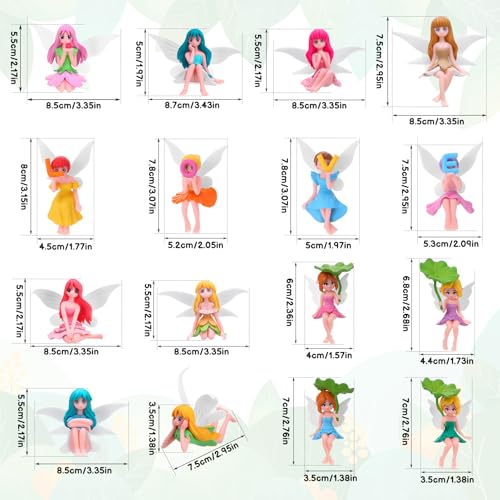 16 Pcs Miniature Fairy Figurines (3.42*2.24 inch)