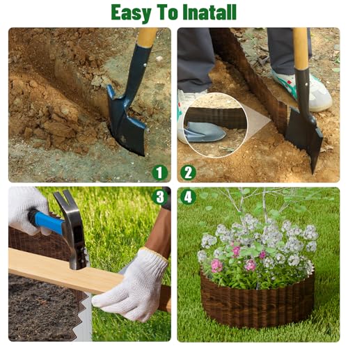 Corrugated Metal Garden Edging (Brown)