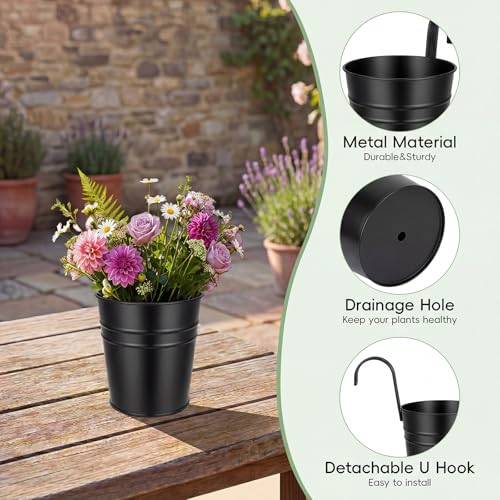 Hanging Flower Pots (Black(5in))