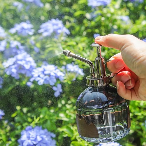 Plant Mister Spray Bottle Vintage Glass Fine Mist Spritzer 6.7OZ (D-Distant Hill)