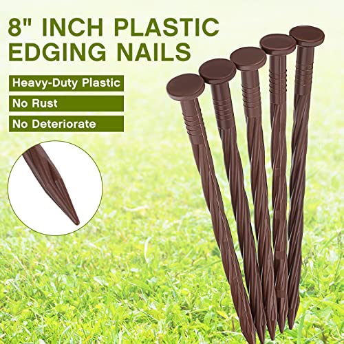 150 Pcs 8 Inch Brown Landscape Edging Stakes (Brown / 8 Inch)