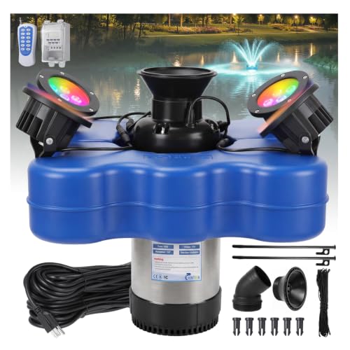 Pond Fountain Aerators with RGB 4 Lights (Blue C)
