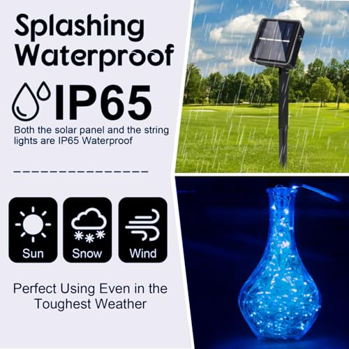 4 Pack Solar Fairy String Lights (Blue / 4 Pack)