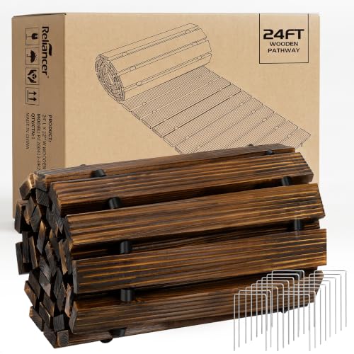 24' Wooden Garden Pathway (24ft (L) x 22in (W) / Brown-straight)